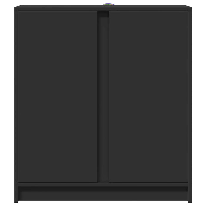 Dulap cu LED, negru, 77x34x85 cm, lemn prelucrat WALTI