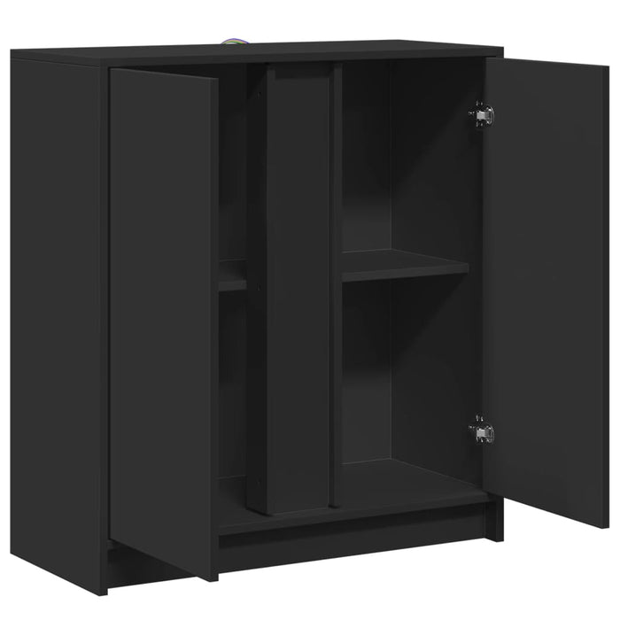 Dulap cu LED, negru, 77x34x85 cm, lemn prelucrat WALTI