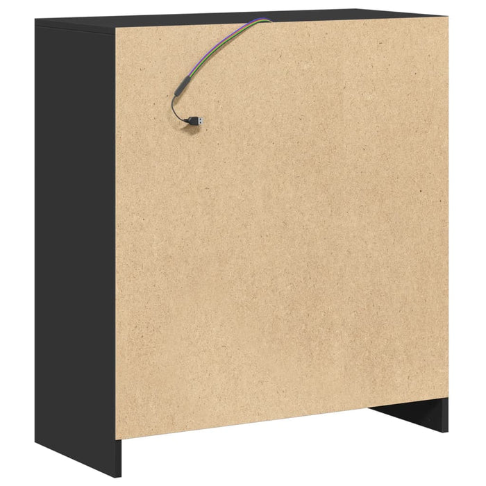 Dulap cu LED, negru, 77x34x85 cm, lemn prelucrat WALTI