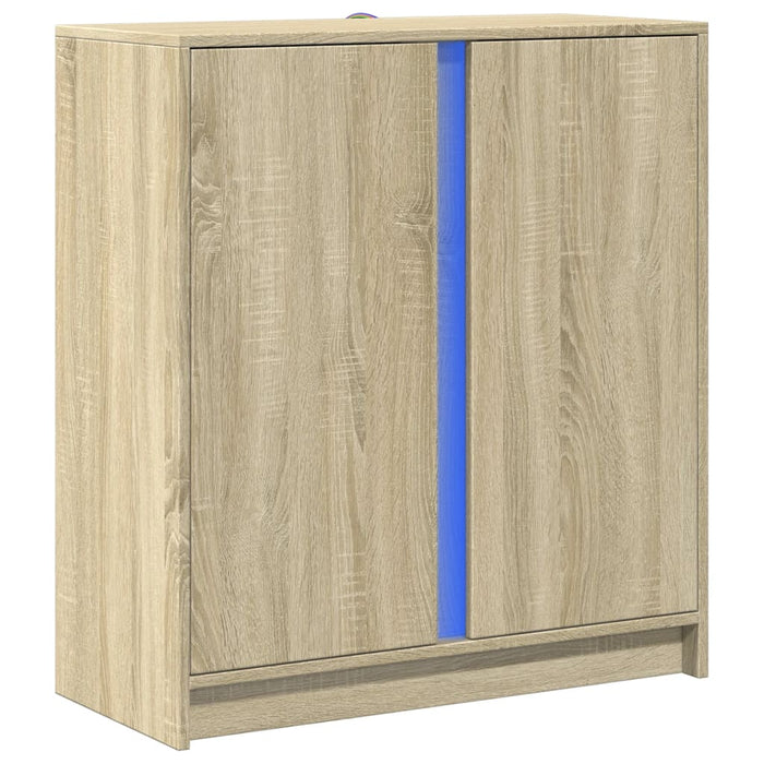 Dulap cu LED, stejar sonoma, 77x34x85 cm, lemn prelucrat - WALTI WALTI