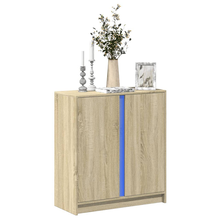 Dulap cu LED, stejar sonoma, 77x34x85 cm, lemn prelucrat - WALTI WALTI