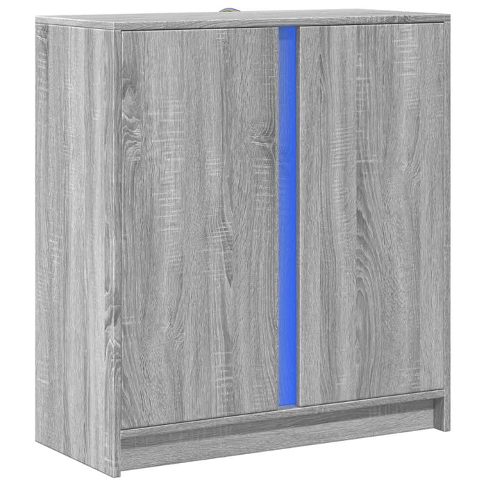 Dulap cu LED, gri sonoma, 77x34x85 cm, lemn prelucrat - WALTI WALTI