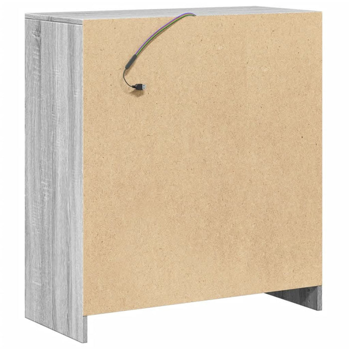 Dulap cu LED, gri sonoma, 77x34x85 cm, lemn prelucrat - WALTI WALTI