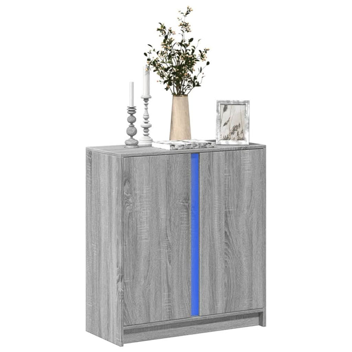 Dulap cu LED, gri sonoma, 77x34x85 cm, lemn prelucrat - WALTI WALTI