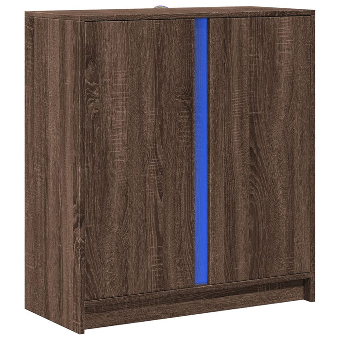 Dulap cu LED, stejar maro, 77x34x85 cm, lemn prelucrat WALTI