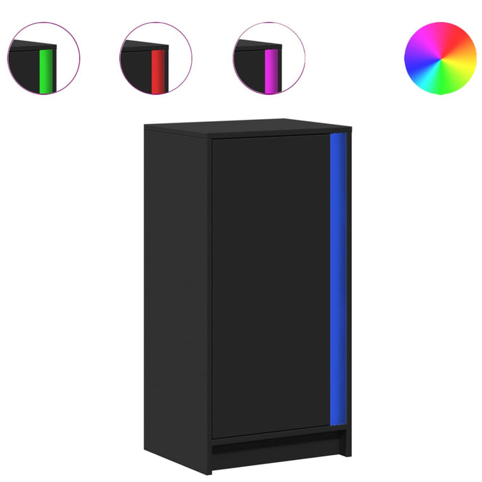Dulap cu LED, negru, 42,5x34x85 cm, lemn prelucrat WALTI