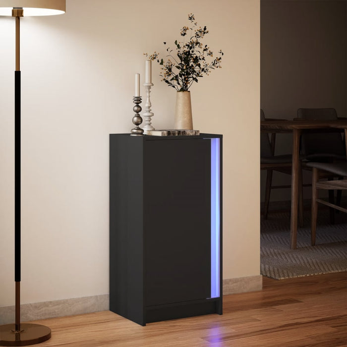 Dulap cu LED, negru, 42,5x34x85 cm, lemn prelucrat WALTI