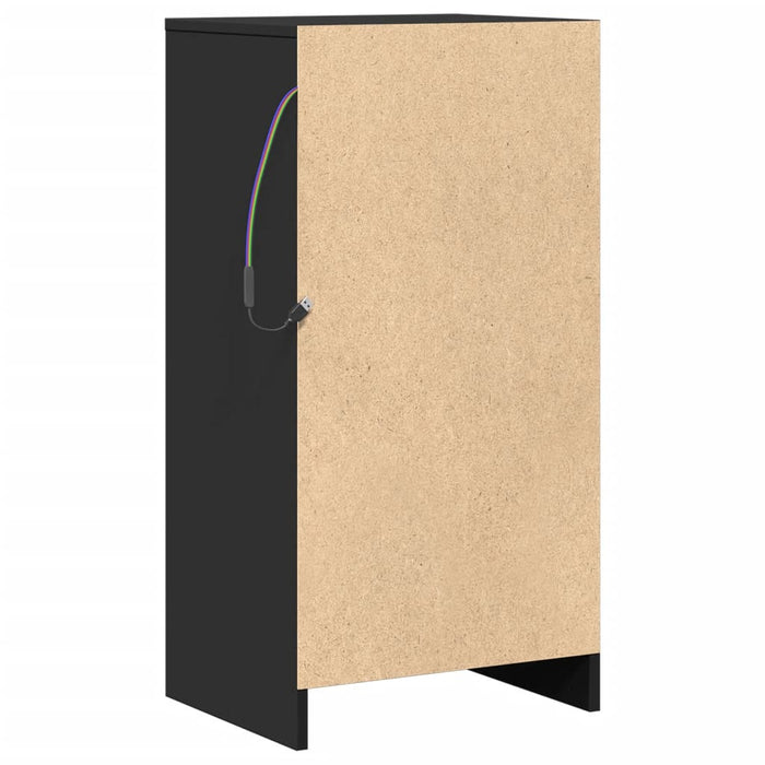 Dulap cu LED, negru, 42,5x34x85 cm, lemn prelucrat WALTI