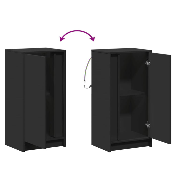 Dulap cu LED, negru, 42,5x34x85 cm, lemn prelucrat WALTI