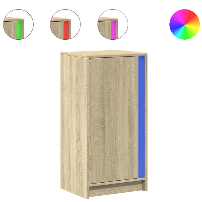 Dulap cu LED, stejar sonoma, 42,5x34x85 cm, lemn prelucrat - WALTI WALTI