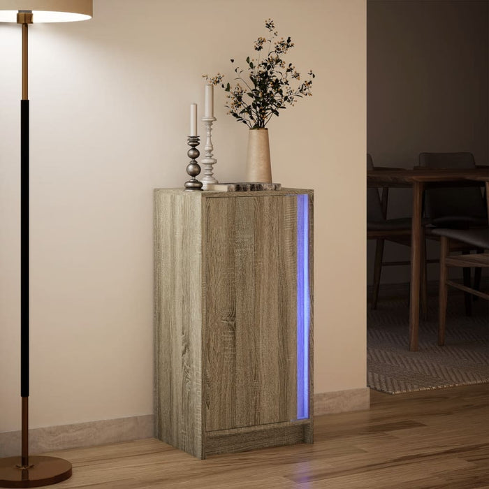 Dulap cu LED, stejar sonoma, 42,5x34x85 cm, lemn prelucrat - WALTI WALTI