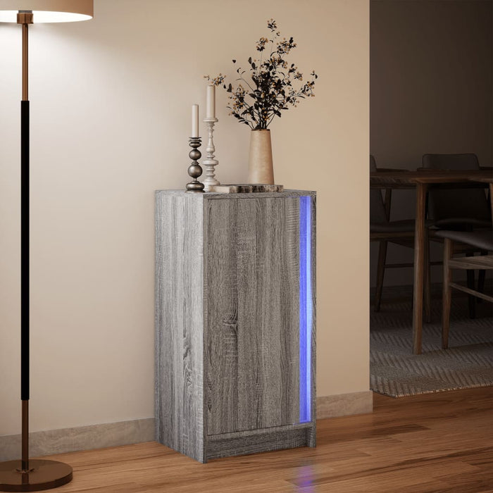 Dulap cu LED, gri sonoma, 42,5x34x85 cm, lemn prelucrat WALTI