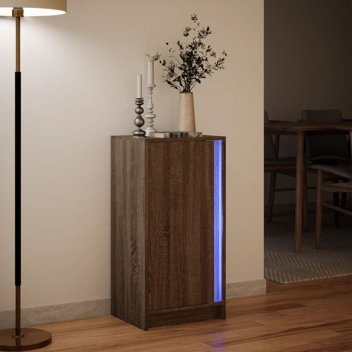 Dulap cu LED, stejar maro, 42,5x34x85 cm, lemn prelucrat - WALTI WALTI