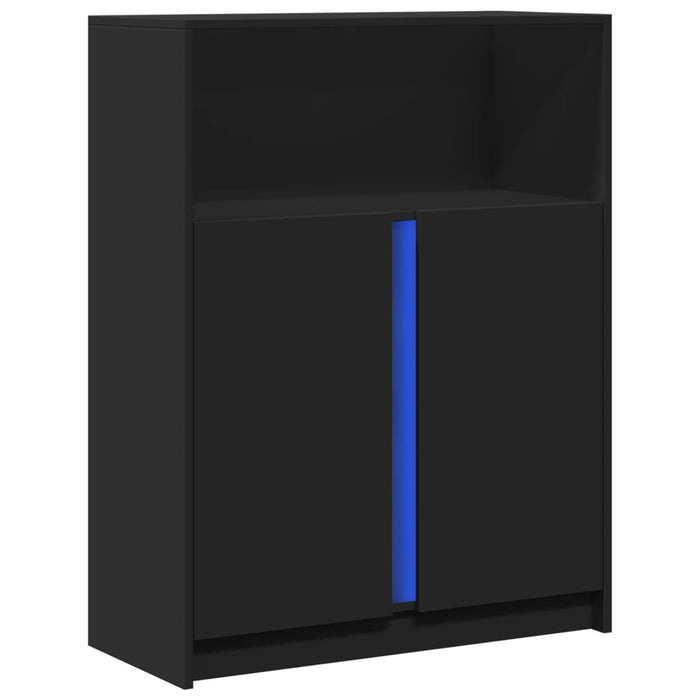 Dulap cu LED, negru, 77x34x100 cm, lemn prelucrat WALTI