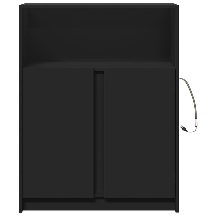 Dulap cu LED, negru, 77x34x100 cm, lemn prelucrat WALTI