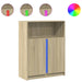 Dulap cu LED, stejar sonoma, 77x34x100 cm, lemn prelucrat - WALTI WALTI