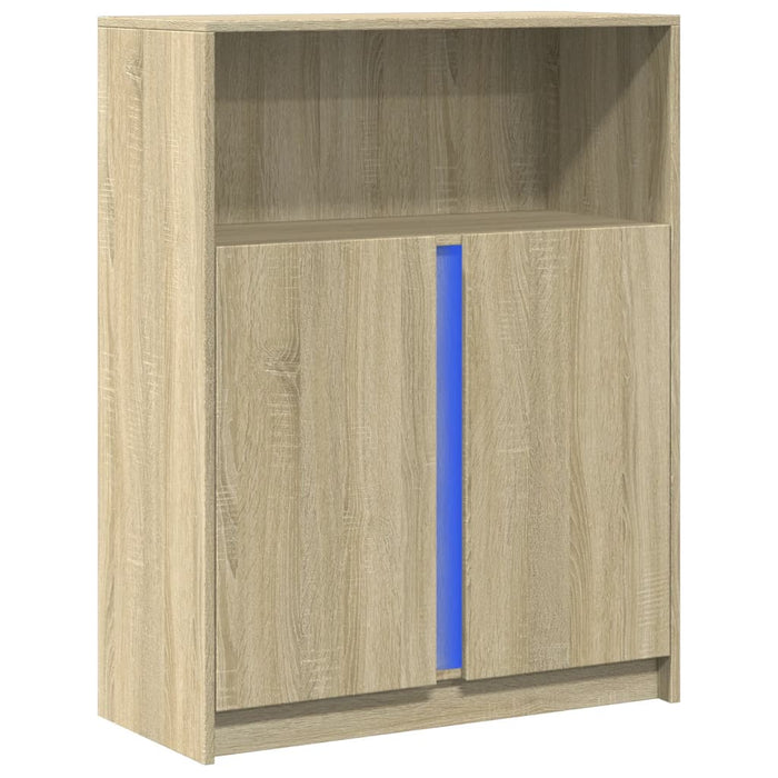 Dulap cu LED, stejar sonoma, 77x34x100 cm, lemn prelucrat - WALTI WALTI