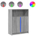 Dulap cu LED, gri sonoma, 77x34x100 cm, lemn prelucrat - WALTI WALTI