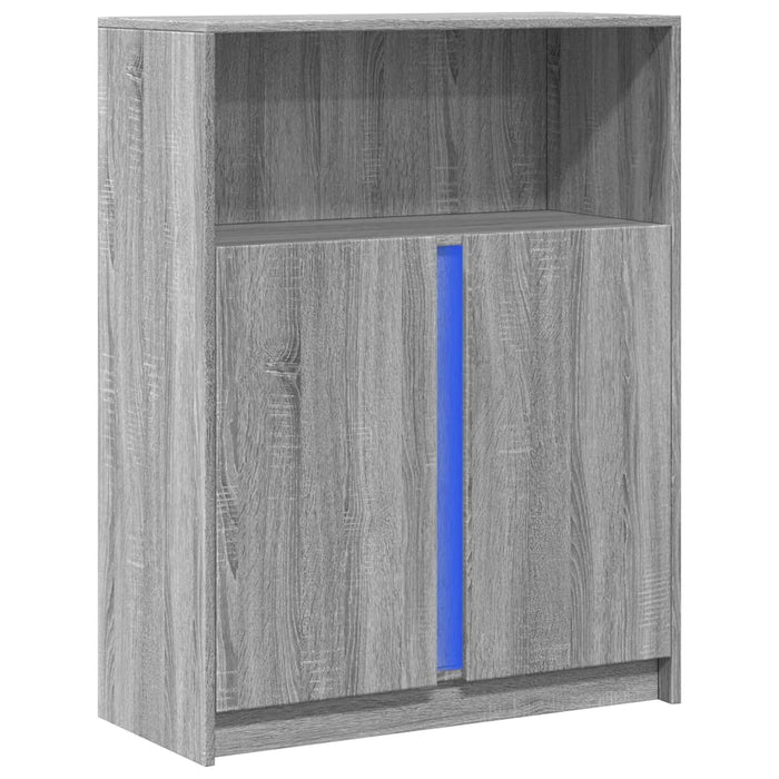 Dulap cu LED, gri sonoma, 77x34x100 cm, lemn prelucrat - WALTI WALTI