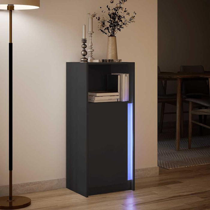 Dulap cu LED, negru, 42,5x34x100 cm, lemn prelucrat WALTI