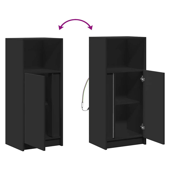 Dulap cu LED, negru, 42,5x34x100 cm, lemn prelucrat WALTI