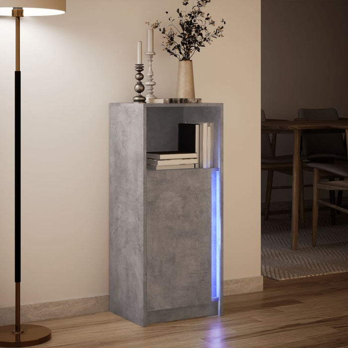 Dulap cu LED, gri beton, 42,5x34x100 cm, lemn prelucrat - WALTI WALTI