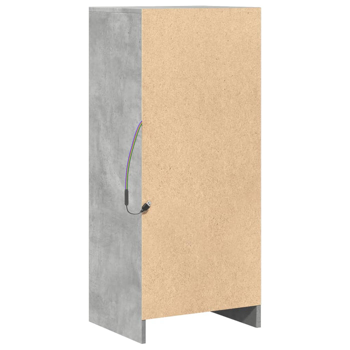Dulap cu LED, gri beton, 42,5x34x100 cm, lemn prelucrat - WALTI WALTI
