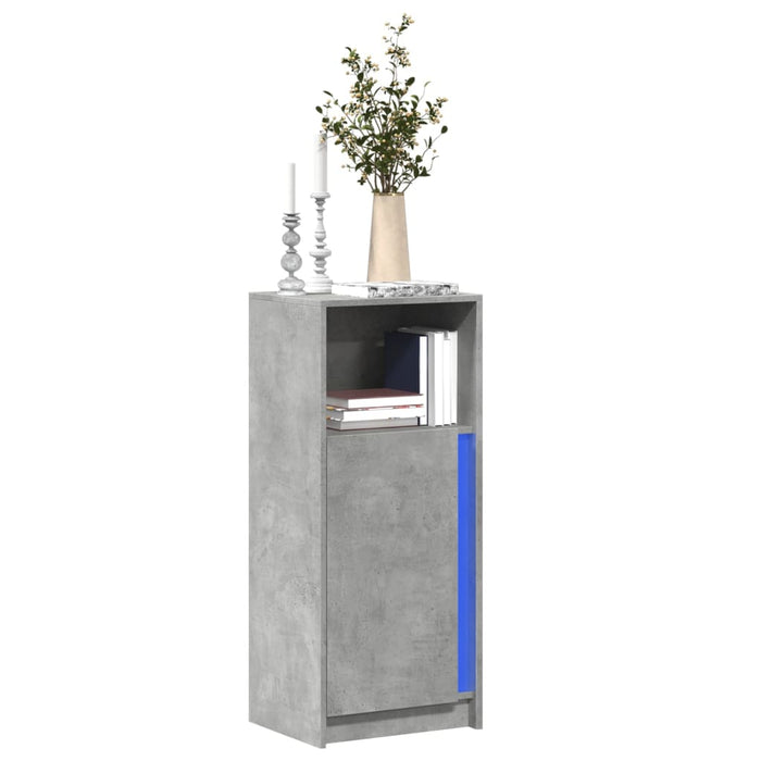 Dulap cu LED, gri beton, 42,5x34x100 cm, lemn prelucrat - WALTI WALTI