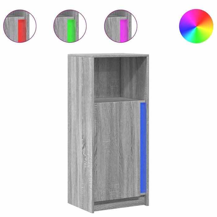 Dulap cu LED, gri sonoma, 42,5x34x100 cm, lemn prelucrat - WALTI WALTI