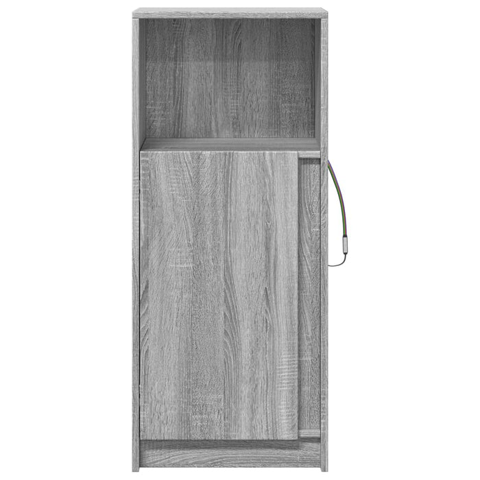 Dulap cu LED, gri sonoma, 42,5x34x100 cm, lemn prelucrat - WALTI WALTI