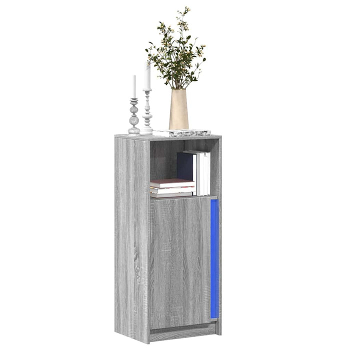 Dulap cu LED, gri sonoma, 42,5x34x100 cm, lemn prelucrat - WALTI WALTI