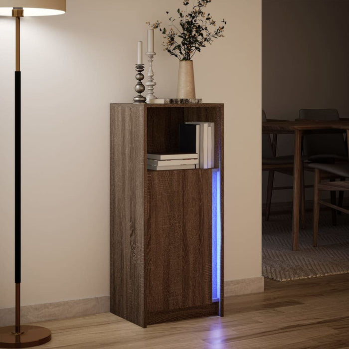 Dulap cu LED, stejar maro, 42,5x34x100 cm, lemn prelucrat - WALTI WALTI