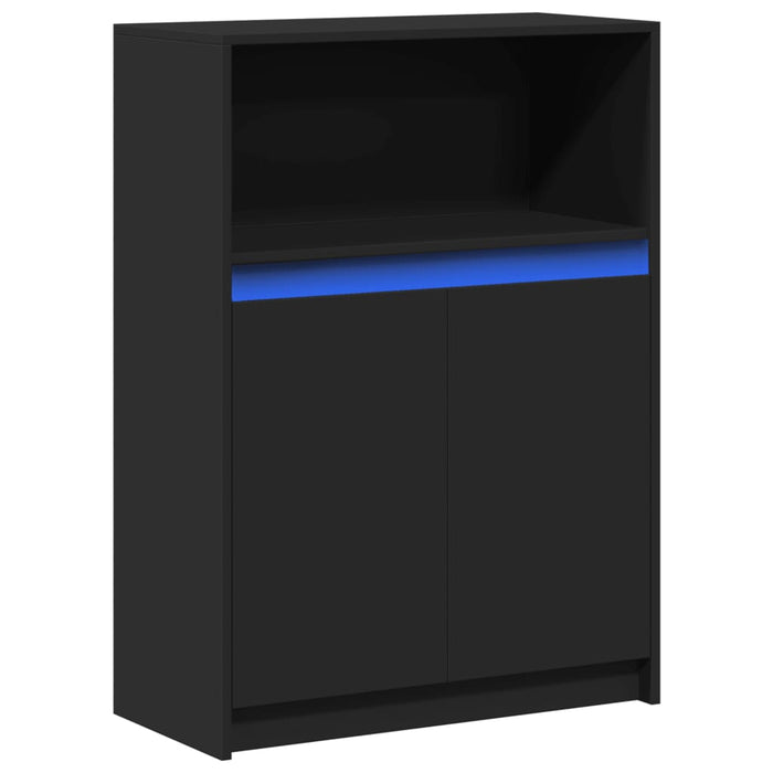 Dulap cu LED, negru, 72x34x100 cm, lemn prelucrat WALTI
