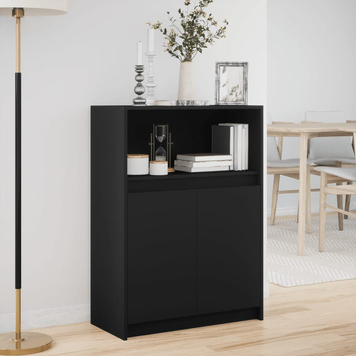 Dulap cu LED, negru, 72x34x100 cm, lemn prelucrat WALTI
