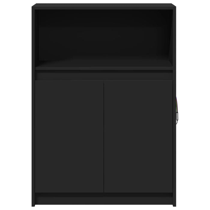 Dulap cu LED, negru, 72x34x100 cm, lemn prelucrat WALTI
