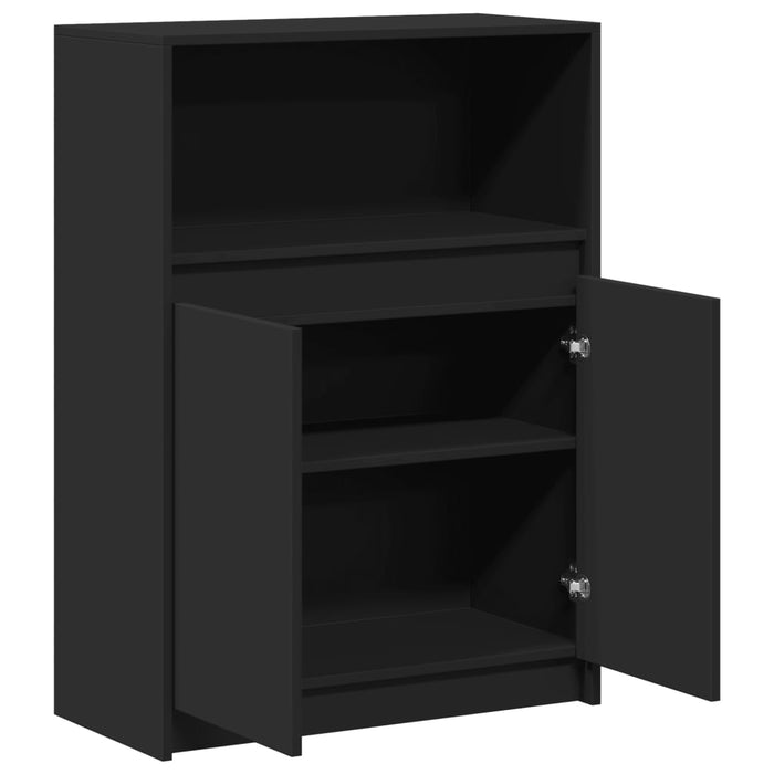 Dulap cu LED, negru, 72x34x100 cm, lemn prelucrat WALTI
