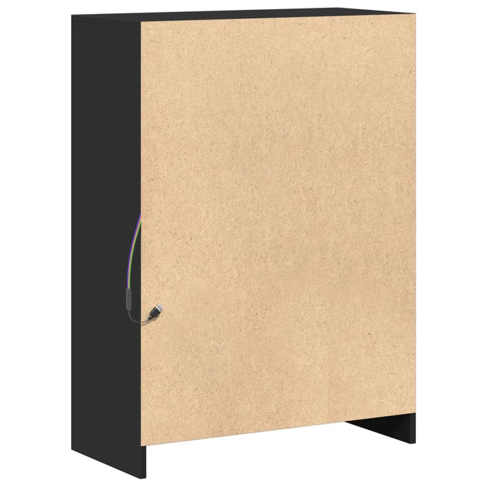 Dulap cu LED, negru, 72x34x100 cm, lemn prelucrat WALTI