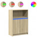Dulap cu LED, stejar sonoma, 72x34x100 cm, lemn prelucrat - WALTI WALTI