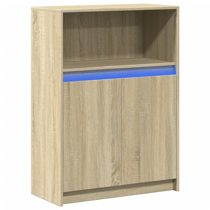 Dulap cu LED, stejar sonoma, 72x34x100 cm, lemn prelucrat - WALTI WALTI