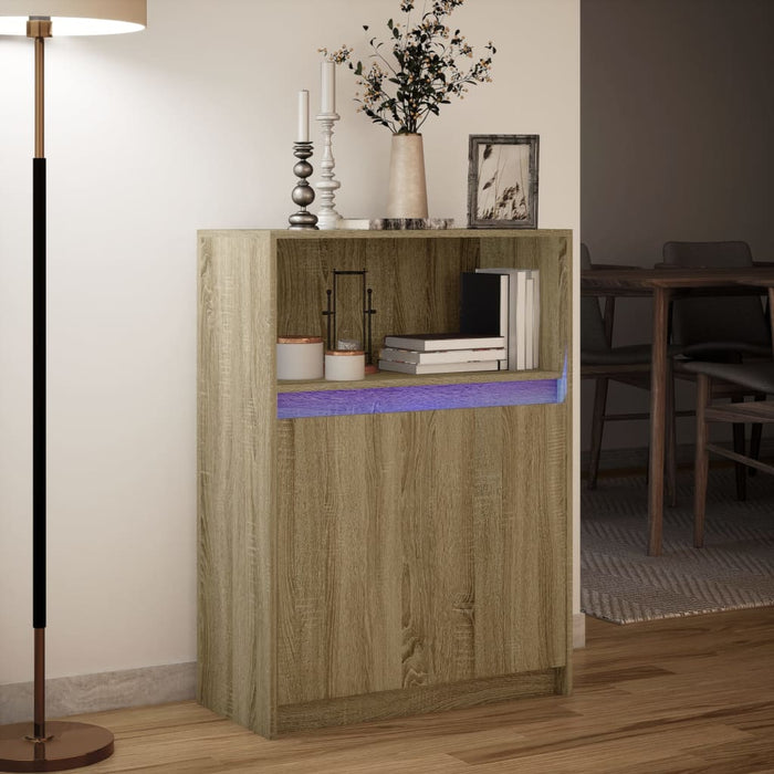 Dulap cu LED, stejar sonoma, 72x34x100 cm, lemn prelucrat - WALTI WALTI