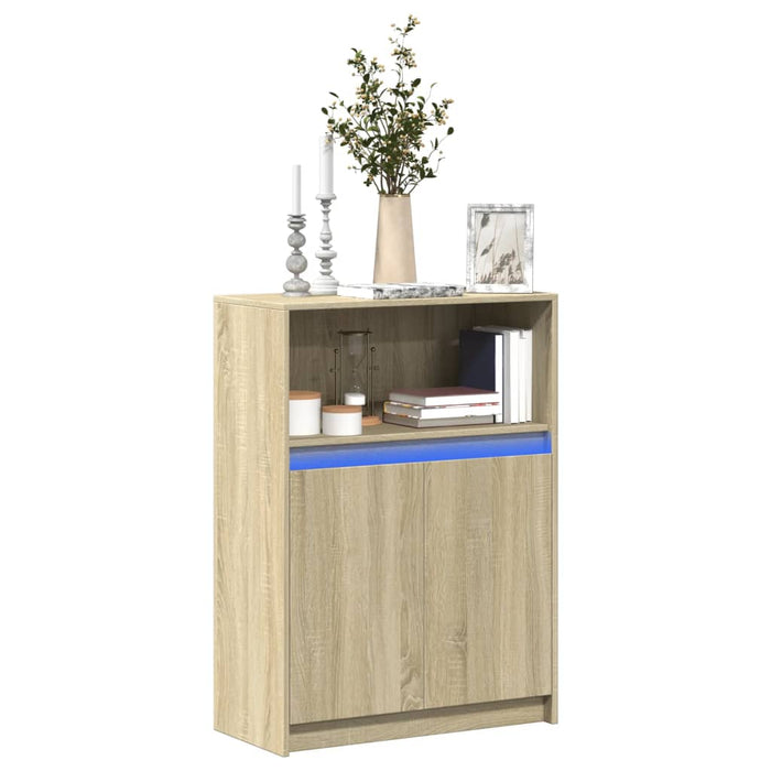 Dulap cu LED, stejar sonoma, 72x34x100 cm, lemn prelucrat - WALTI WALTI