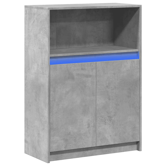 Dulap cu LED, gri beton, 72x34x100 cm, lemn prelucrat - WALTI WALTI