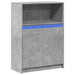 Dulap cu LED, gri beton, 72x34x100 cm, lemn prelucrat - WALTI WALTI