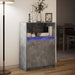Dulap cu LED, gri beton, 72x34x100 cm, lemn prelucrat - WALTI WALTI