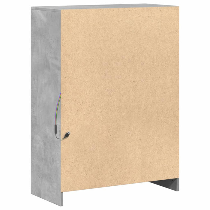 Dulap cu LED, gri beton, 72x34x100 cm, lemn prelucrat - WALTI WALTI