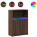 Dulap cu LED, stejar maro, 72x34x100 cm, lemn prelucrat - WALTI WALTI