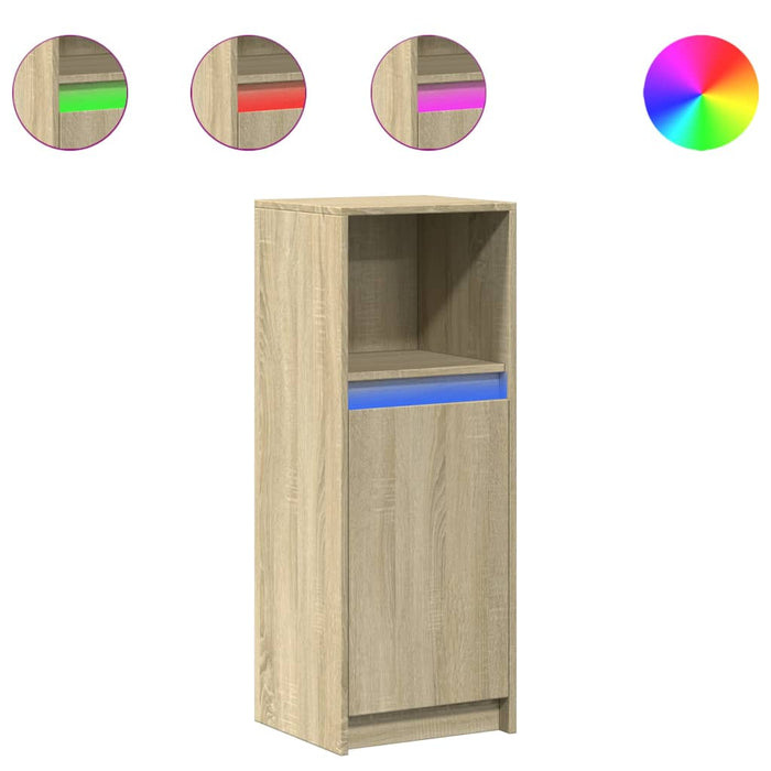 Dulap cu LED, stejar sonoma, 38x34x100 cm, lemn prelucrat - WALTI WALTI