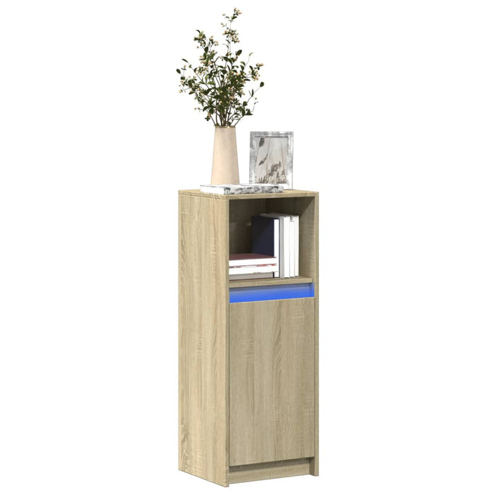 Dulap cu LED, stejar sonoma, 38x34x100 cm, lemn prelucrat - WALTI WALTI