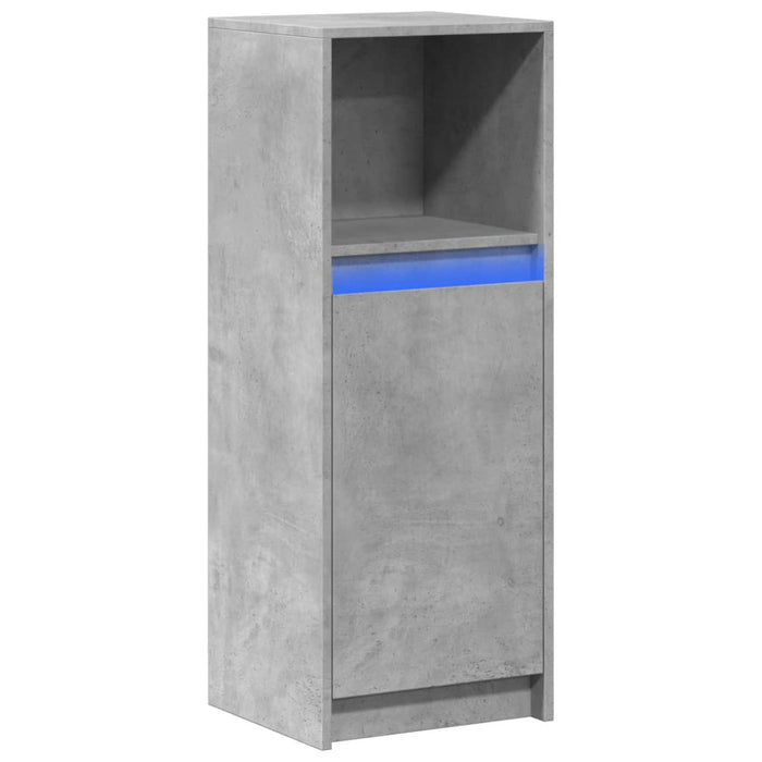 Dulap cu LED, gri beton, 38x34x100 cm, lemn prelucrat - WALTI WALTI