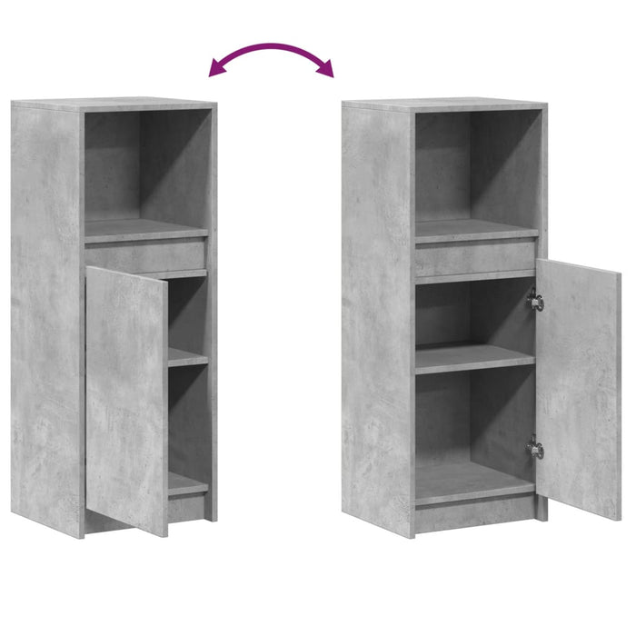 Dulap cu LED, gri beton, 38x34x100 cm, lemn prelucrat - WALTI WALTI